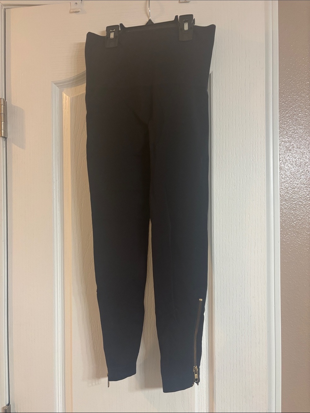 SPANX Black Women’s Leggings with Ankle Zippers